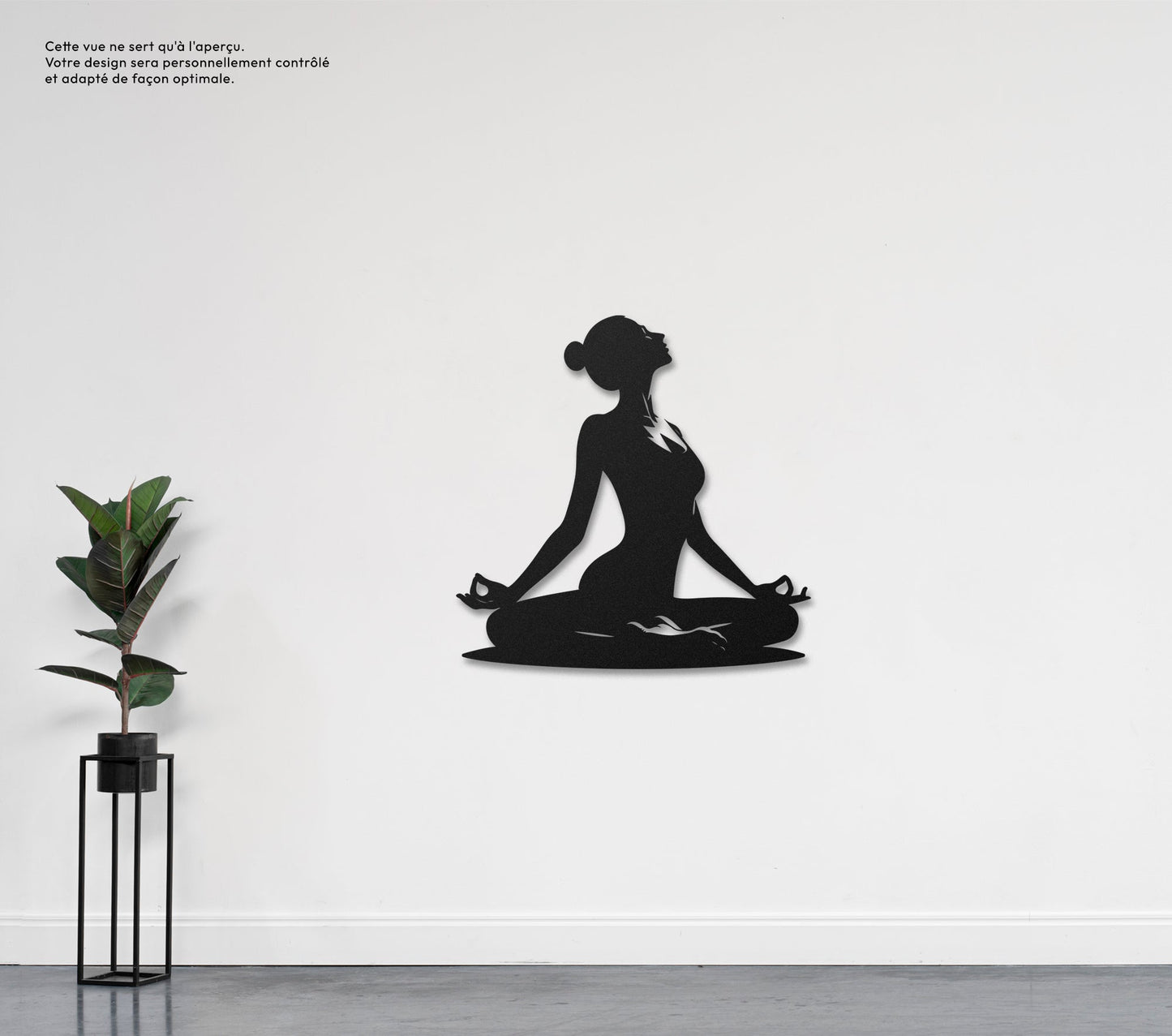 Femme méditation 2 Sculpture et art mural personnalisé