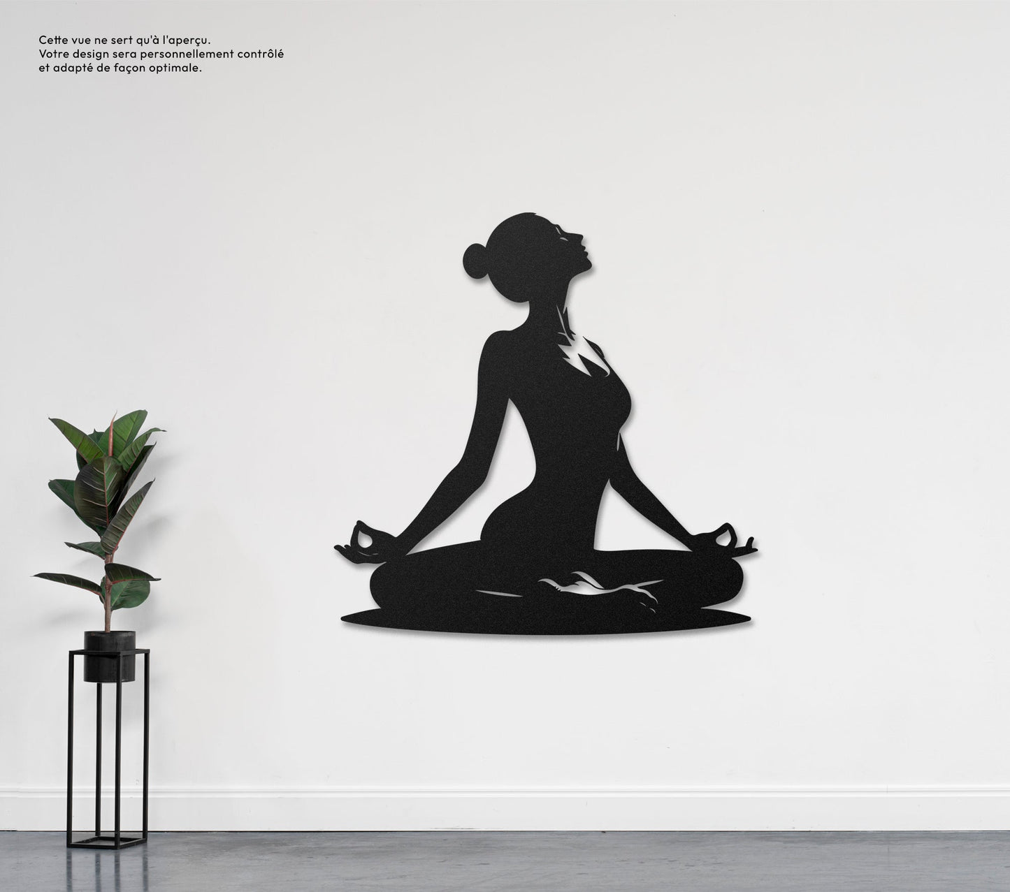 Femme méditation 2 Sculpture et art mural personnalisé