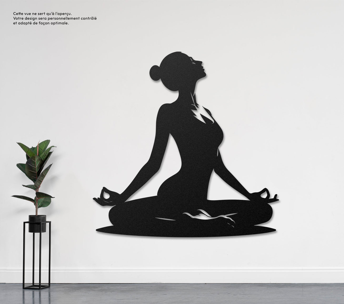 Femme méditation 2 Sculpture et art mural personnalisé