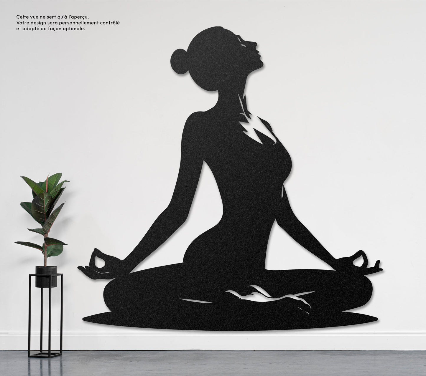 Femme méditation 2 Sculpture et art mural personnalisé