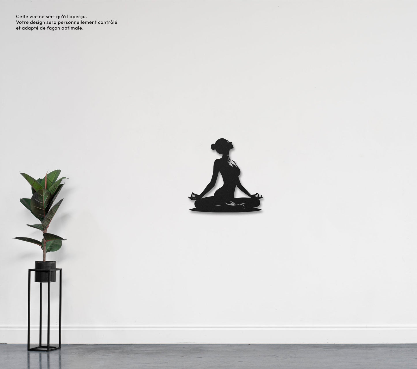 Femme méditation 2 Sculpture et art mural personnalisé