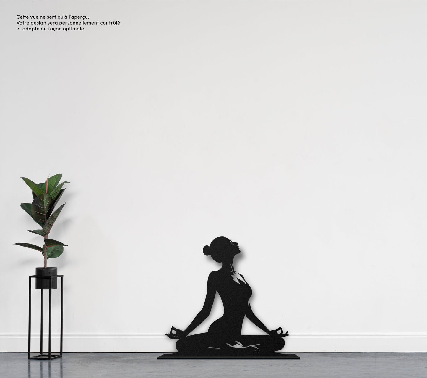 Femme méditation 2 Sculpture et art mural personnalisé