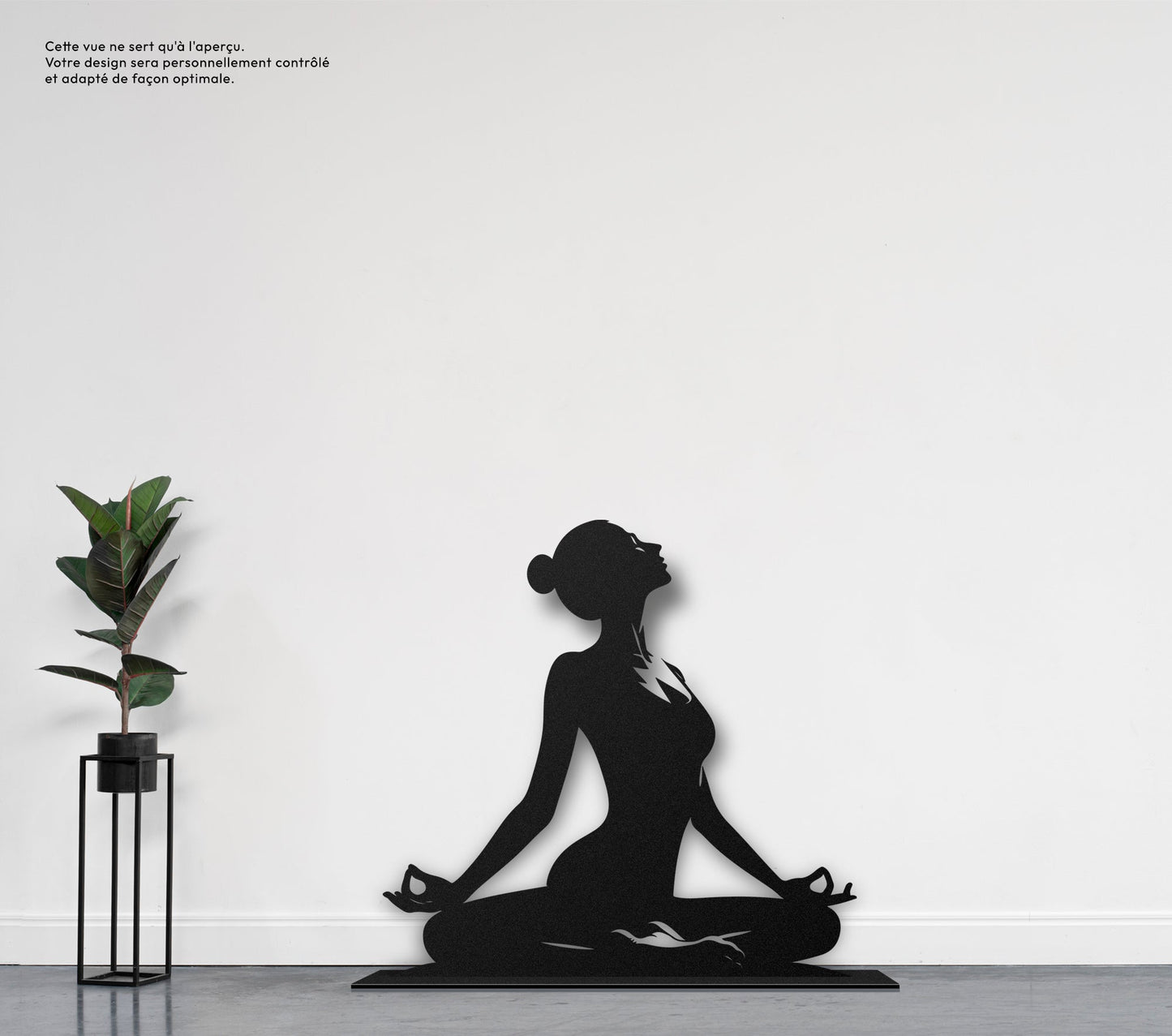 Femme méditation 2 Sculpture et art mural personnalisé