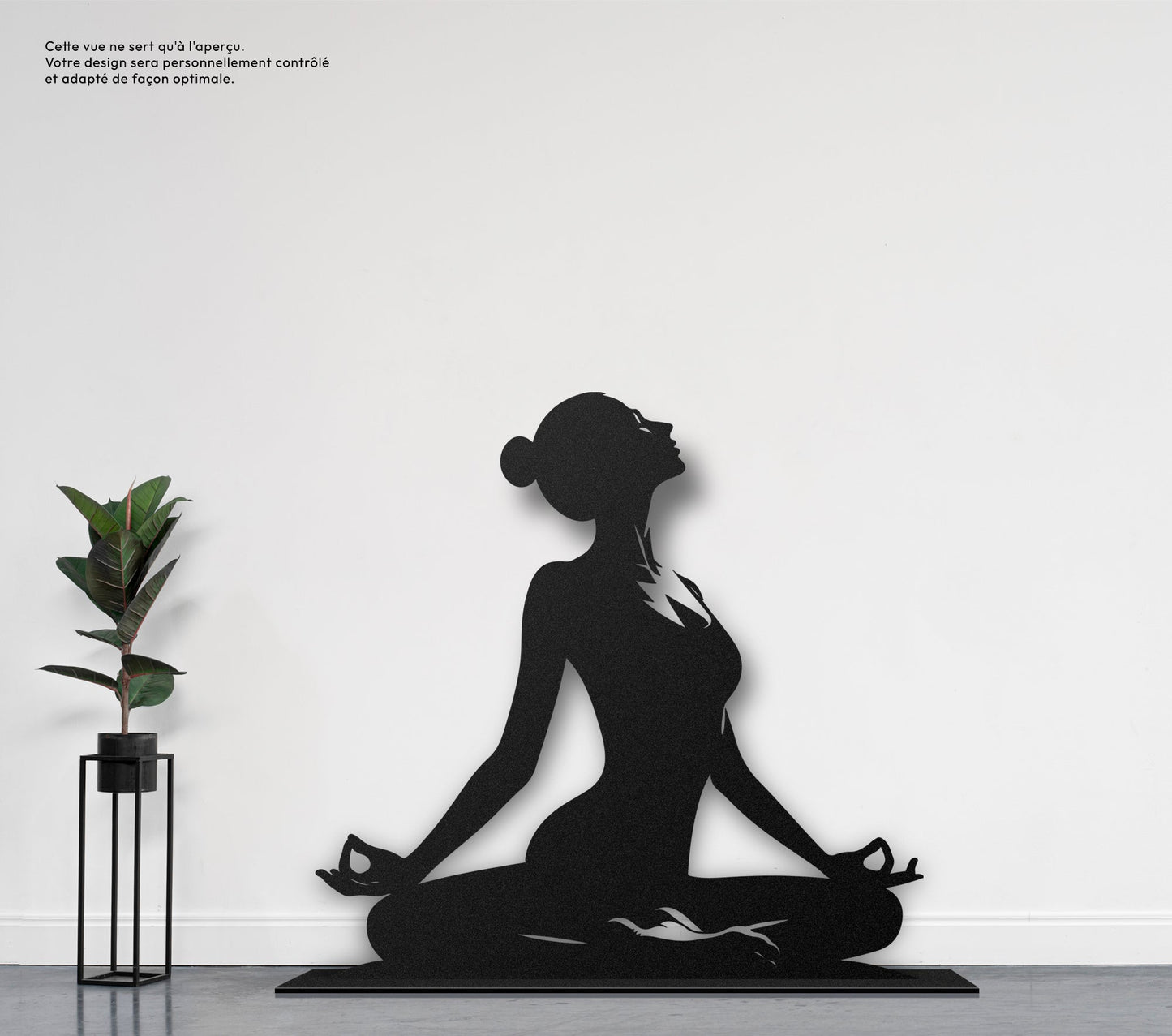 Femme méditation 2 Sculpture et art mural personnalisé