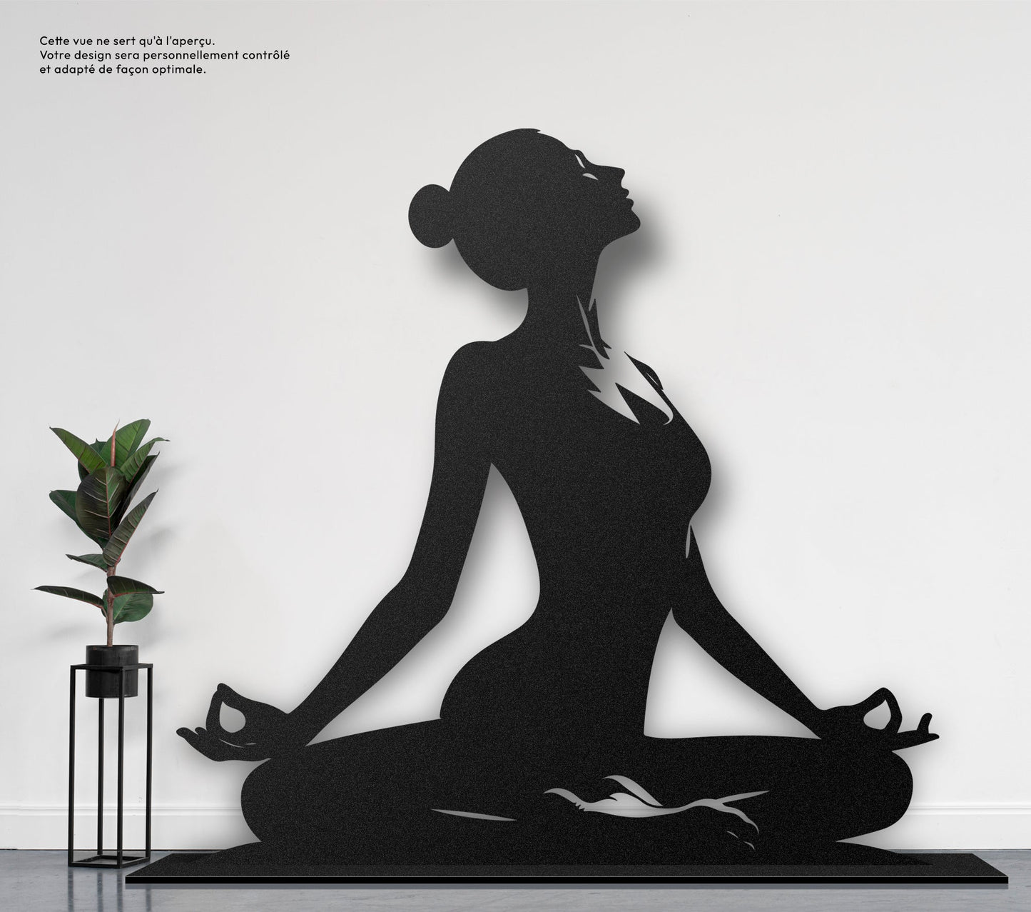 Femme méditation 2 Sculpture et art mural personnalisé