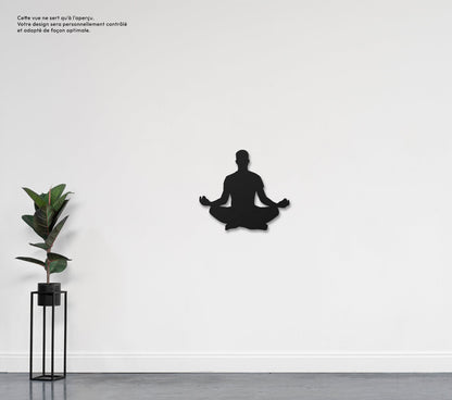 Homme méditation  Sculpture et art mural personnalisé