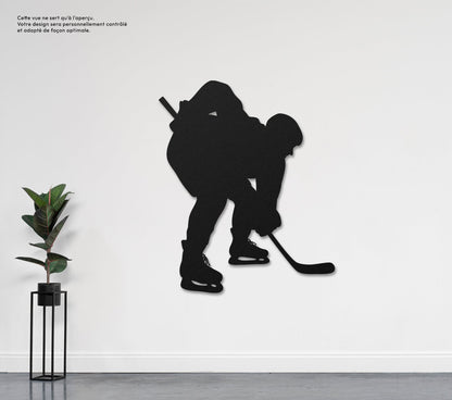 Joueur de hockey accroupi  Sculpture et art mural personnalisé