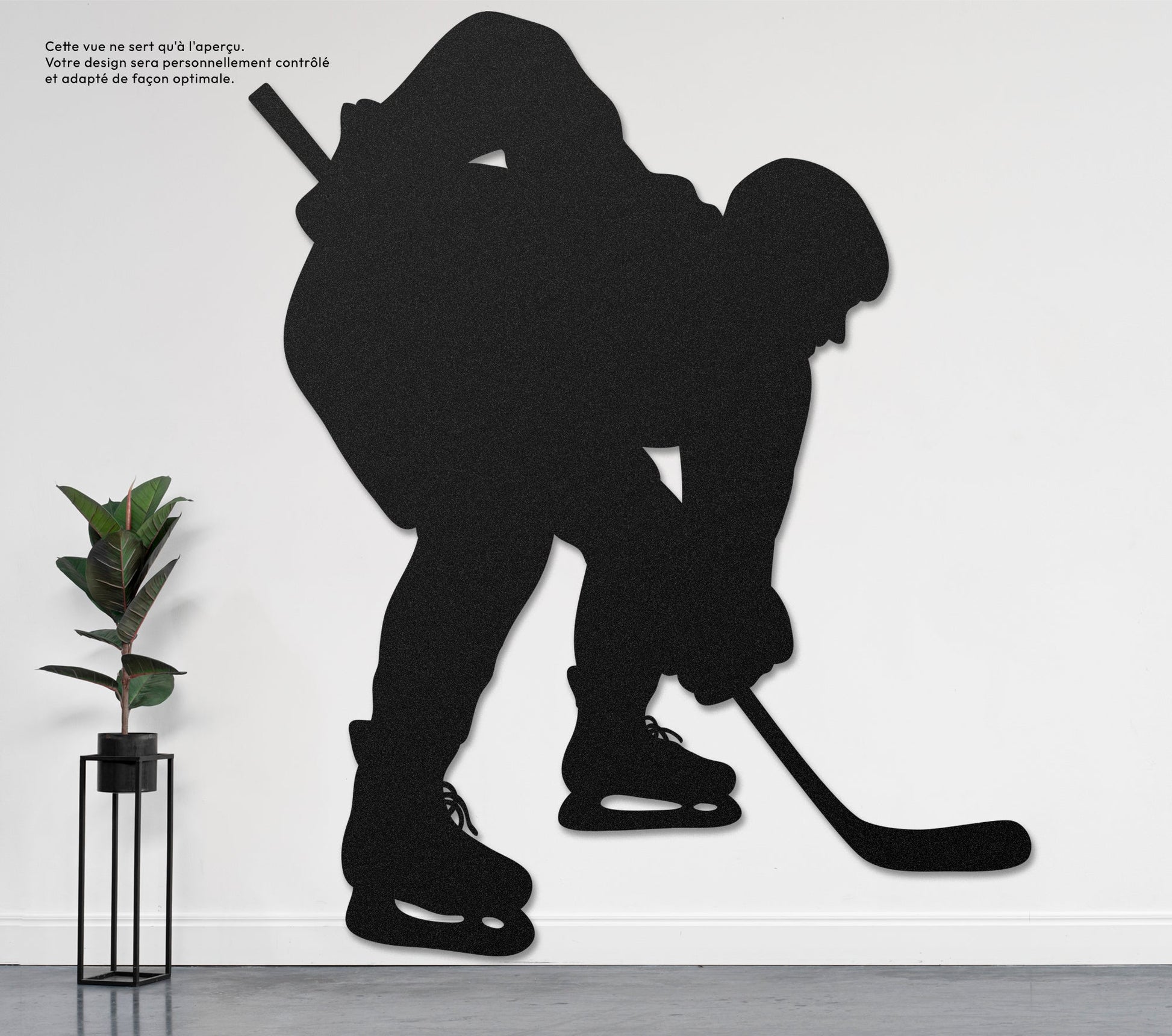 Joueur de hockey accroupi  Sculpture et art mural personnalisé