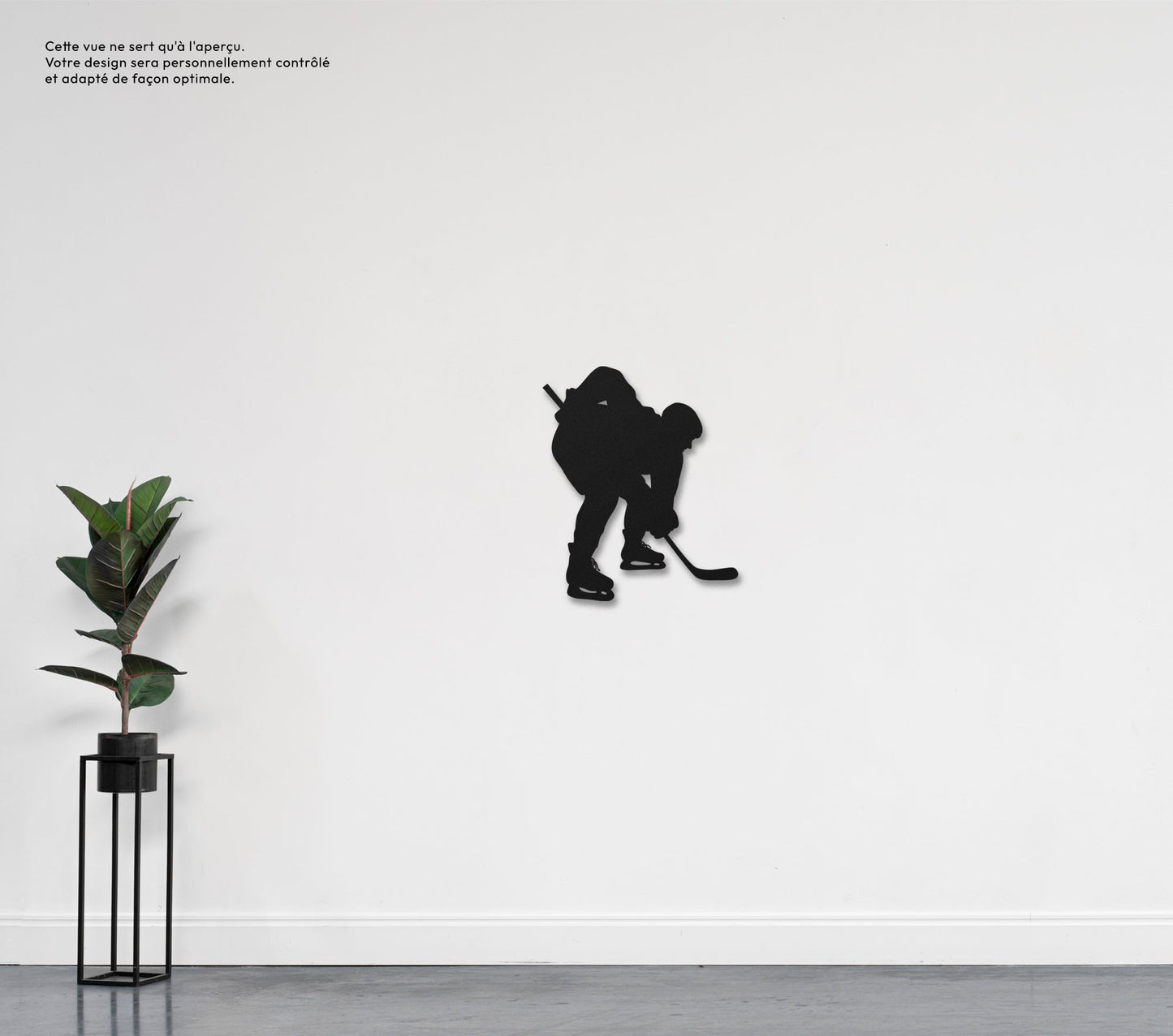 Joueur de hockey accroupi  Sculpture et art mural personnalisé