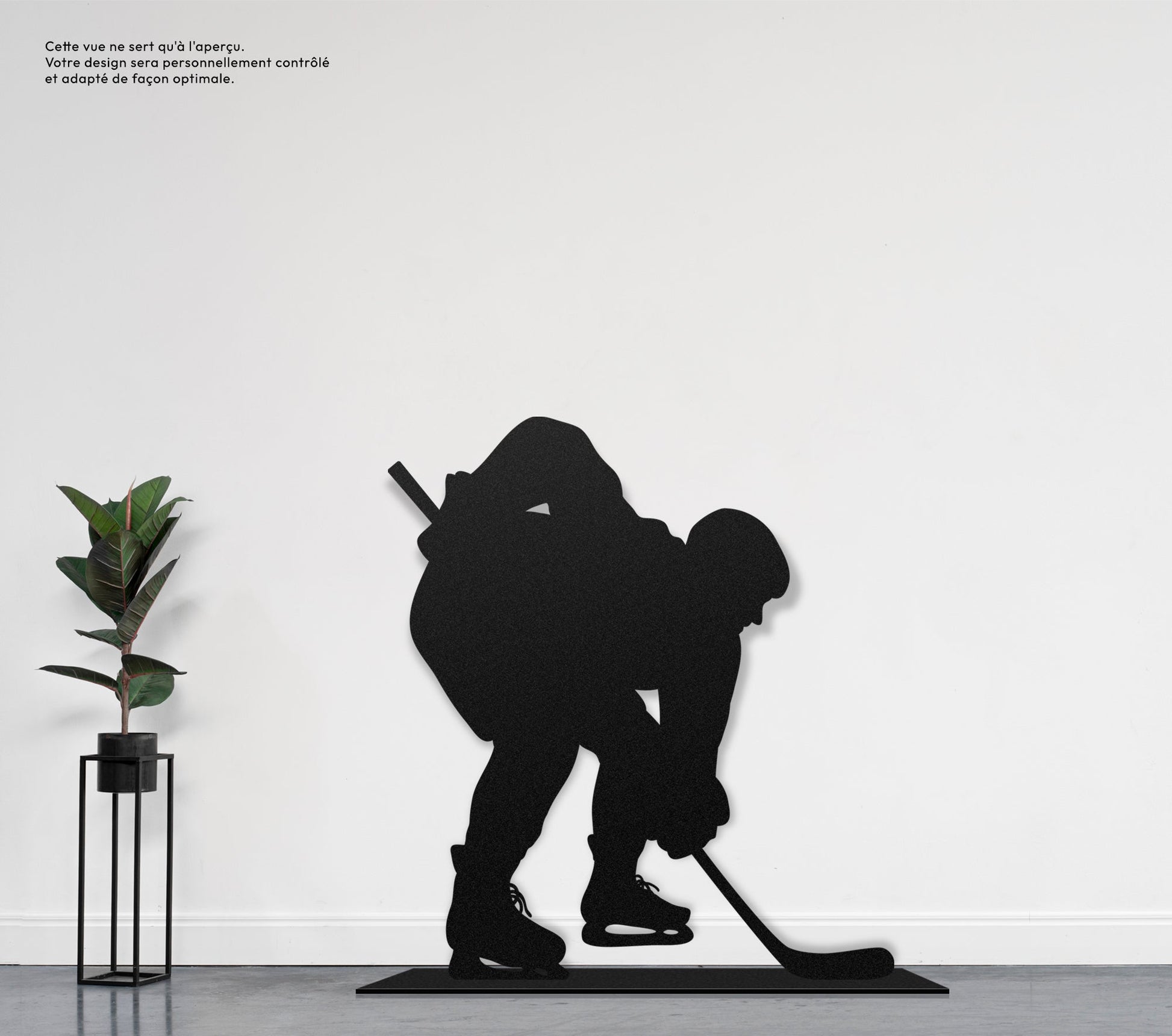 Joueur de hockey accroupi  Sculpture et art mural personnalisé