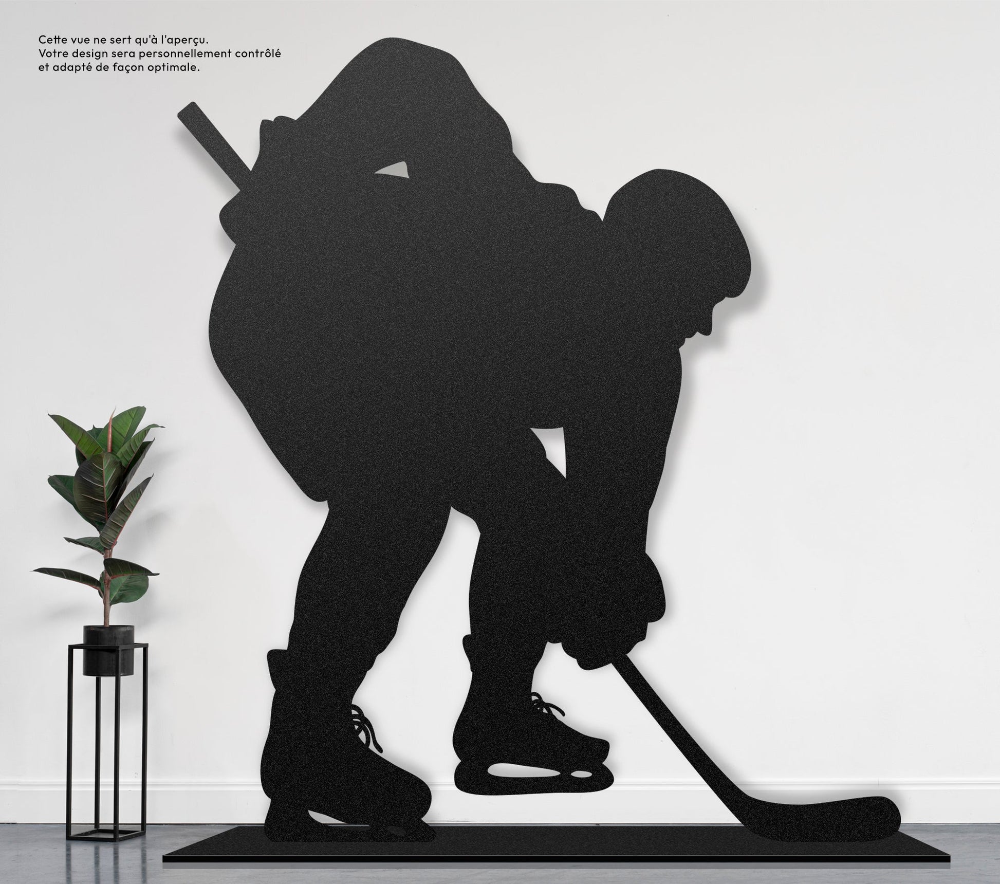 Joueur de hockey accroupi  Sculpture et art mural personnalisé