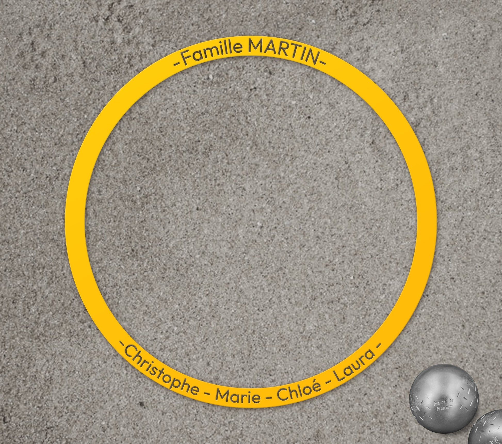 LE cercle de pétanque Jaune  Sculpture et art mural personnalisé