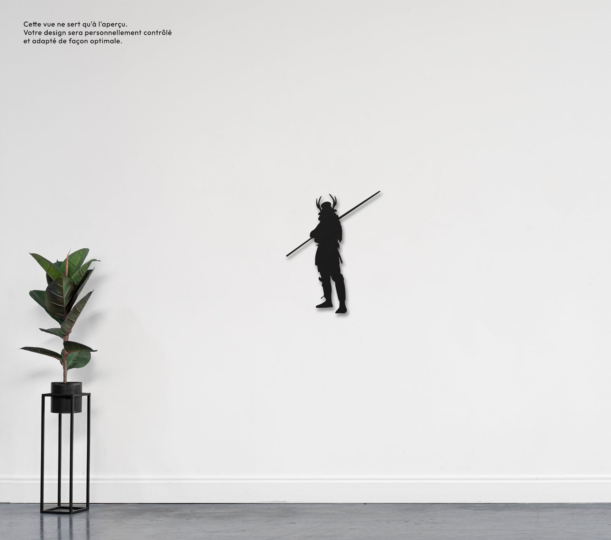 Samouraï avec lance  Sculpture et art mural personnalisé